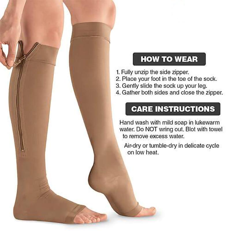 Easy Wear Zip Up Open Toe Sock - Socksya™