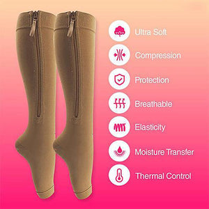 Easy Wear Zip Up Open Toe Sock - Socksya™